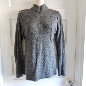 Ibex Women's Green & Black Merino Quarter Zip Base Layer Top S